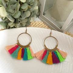 Aretes argollas fiesta multicolor