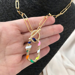 Collar Candy Cane enchapado en oro 18K