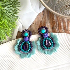 Aretes Nina turqueza, morado, lila