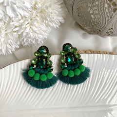 Aretes Emilia verde oscuro