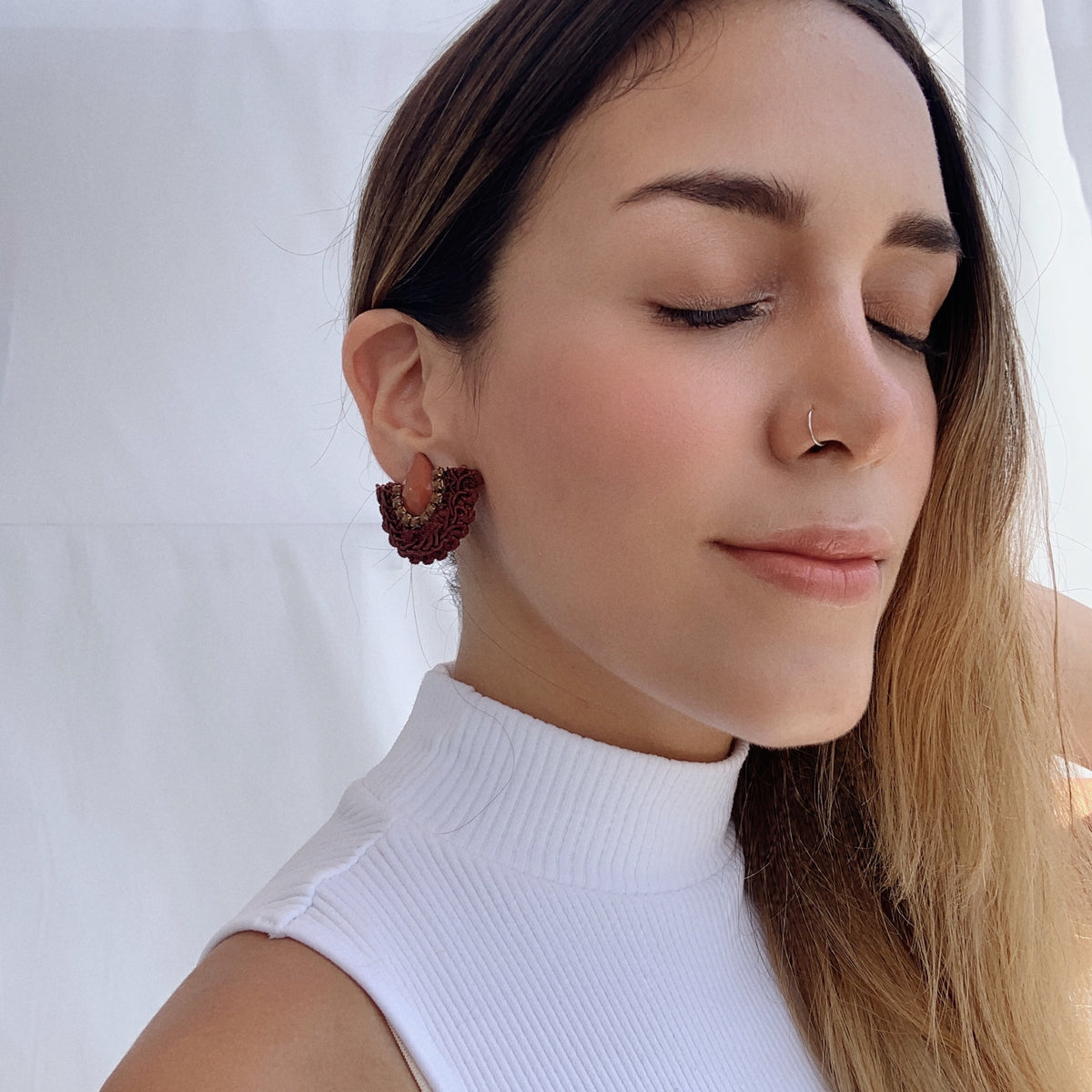 Aretes Adriana marrón