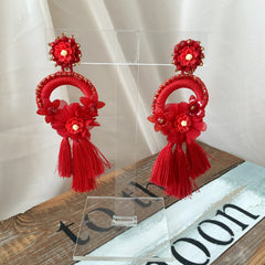 Aretes Vera rojo