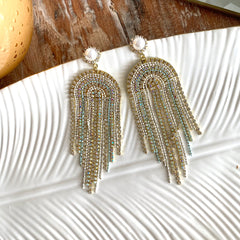 Aretes Rainbow clear, celeste circonia