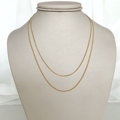 Collar basic doble caída plata 925 bañado en oro 18k