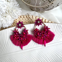 Aretes Leonor fucsia