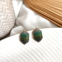 Aretes mini glitter verde