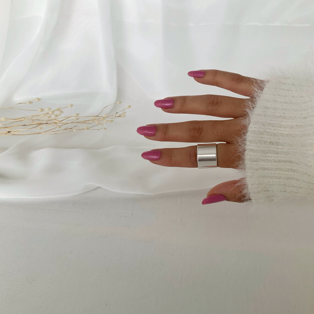 anillo basic wide ajustable en plata 925