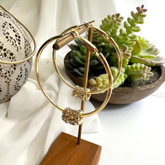 Aretes argollas Elise doradas circonia clear