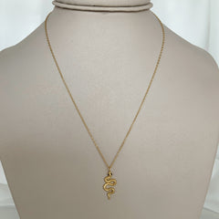 Collar serpiente dorada plata 925 bañado en oro 18k