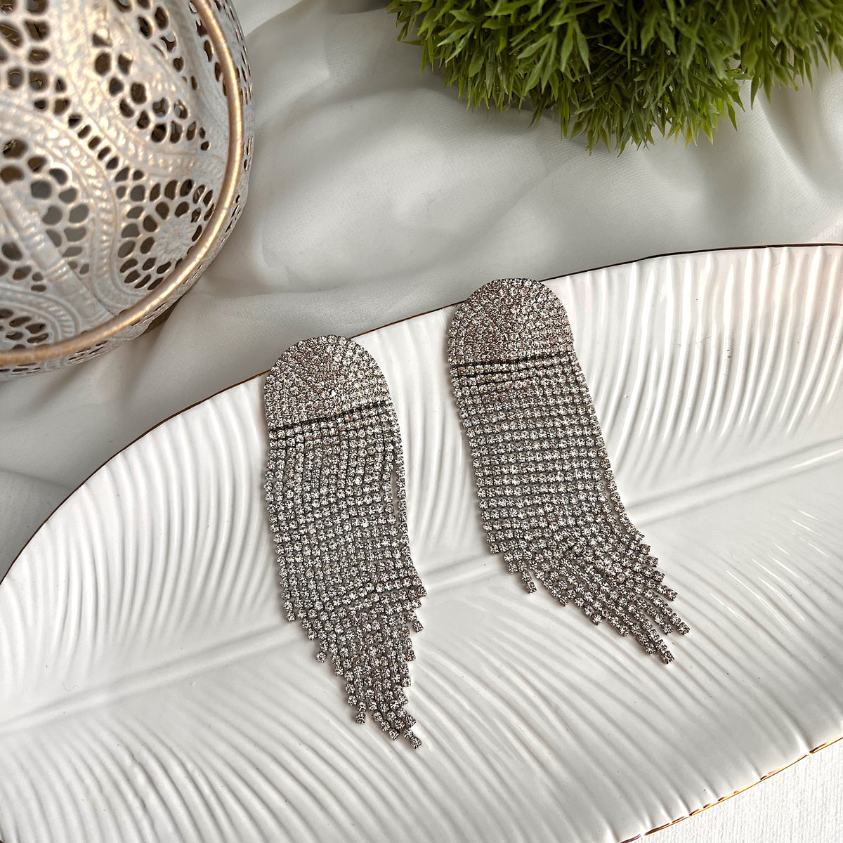 Aretes fringe circonia clear