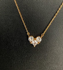 Collar corazón de circones en plata 925 bañado en oro 18k