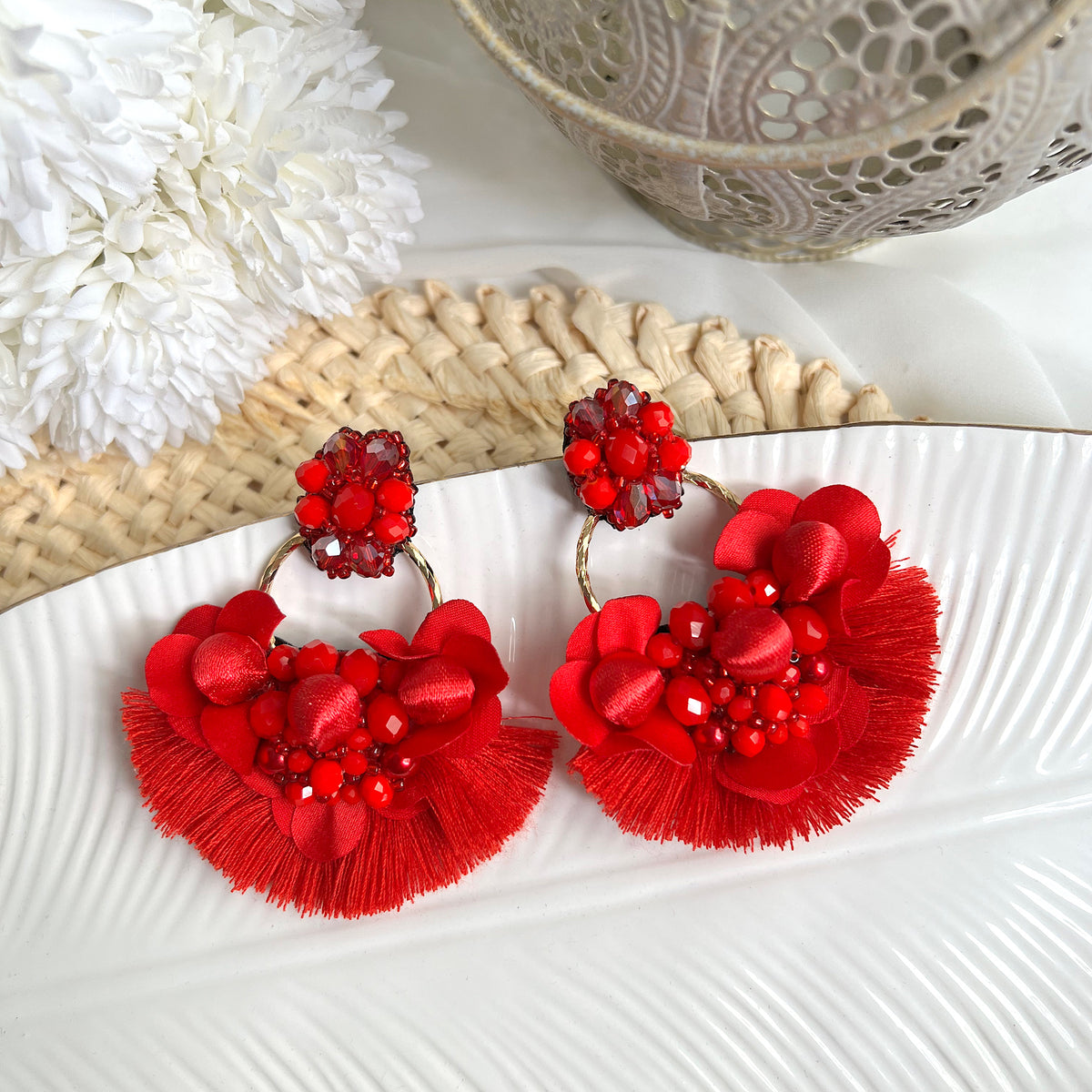 Aretes Christine rojo