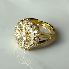 Anillo flor de cristal ajustable