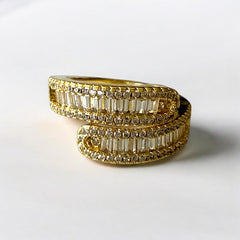 anillo cristales acero dorado ajustable camile bijoux